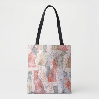 Tote Bag Chats à motifs
