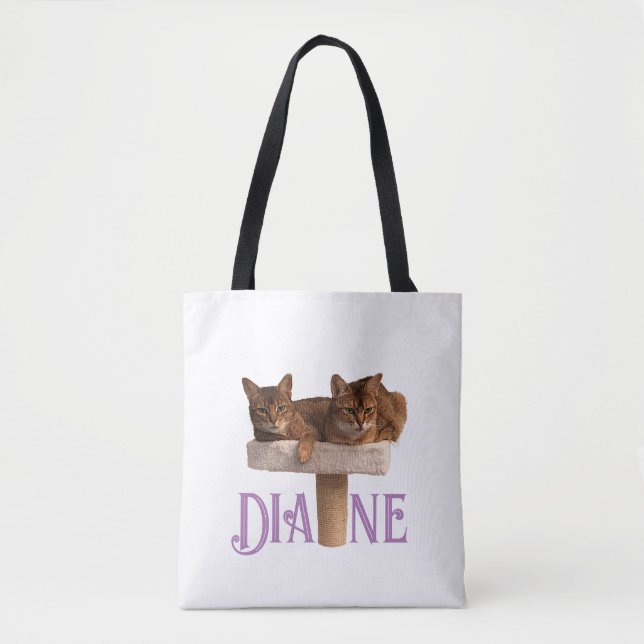 Tote Bag Chats Abyssiniens personnalisés Shopping Fourre-to (Devant)