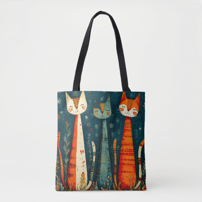 Tote Bag Chats colorés mignons (Devant)