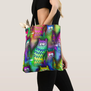 Tote Bag Chats de dessin coloré