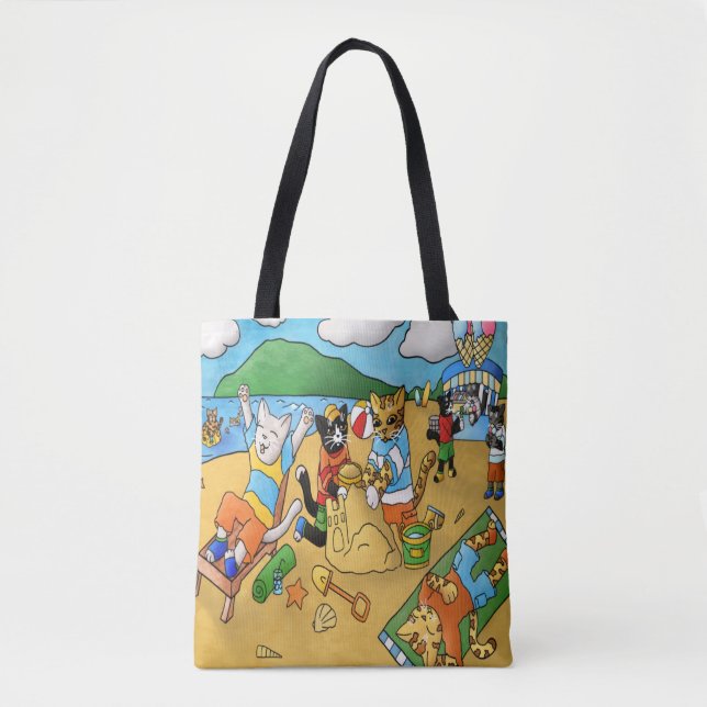 Tote Bag Chats de plage d'été (Devant)