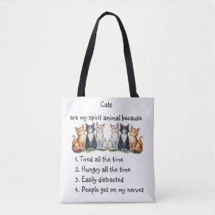 Tote Bag Chats drôles sont humour d'animal spirituel Mignon