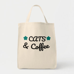 Tote Bag Chats et Café – Citation drôle pour les amateurs d