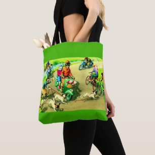 Tote Bag Chats grand public sur motos et vélos