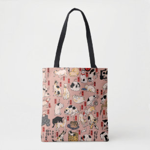 Tote Bag chats japonais Ukiyo-e Funny kitty