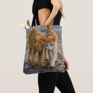 Tote Bag Chats mignons Chatons Chatons Amis Chemin de pierr