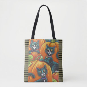 TOTE BAG CHATS NOIRS, SOURIS, JACKS, HALLOWEEN SHOULDER FOU