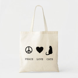 Tote Bag Chats Peace Love | Budget Fourre-tout