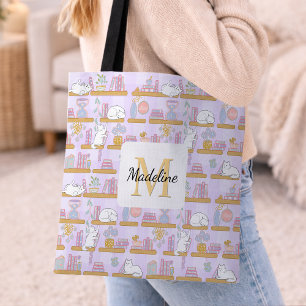Tote Bag Chats personnalisés dans le livre de la bibliothèq