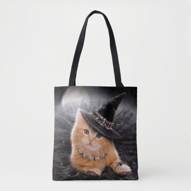 Tote Bag Chatte à sorcière glamour (Devant)