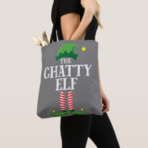 Tote Bag Chatty Elf Matching Family Group Noël