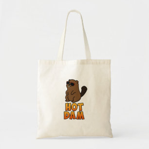 Tote Bag Chaud Dam Funky Cool Beaver Pun