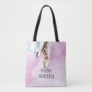 Tote Bag Chaussons de ballet Personnels Prima Pointe Rose