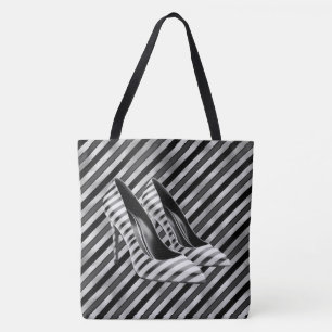Tote Bag Chaussure à grande épaule noire Dramatique Fourre-