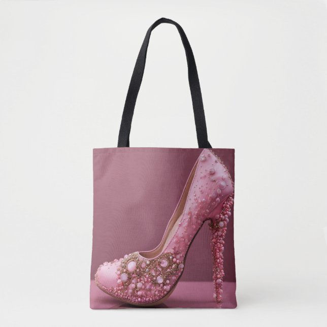 Tote Bag Chaussure haute talon rose Designer (Devant)