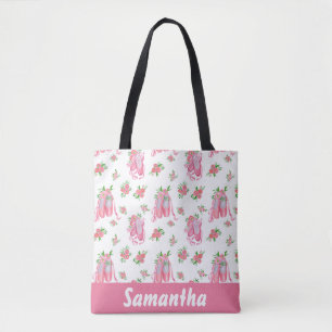 Tote Bag Chaussures de Ballet Personnalisées Rose pour Dans