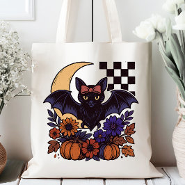 Tote Bag Chauve d'Halloween rétro avec lune Gothique esthét