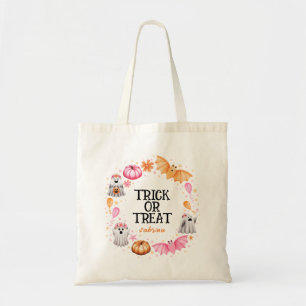 Tote Bag Chauve-souris, fantômes et Citrouilles Halloween