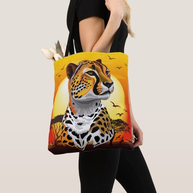 Tote Bag Cheetah African Feline Wild Animal (De près)