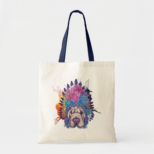 Tote Bag Chef indien indigène de Sharpei (Devant)