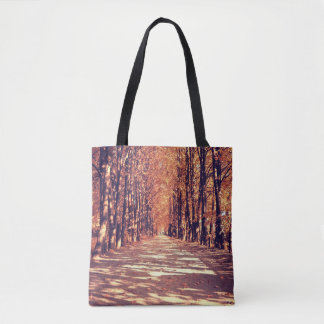 Tote Bag Chemin forestier d'automne : Voyage paysager paisi