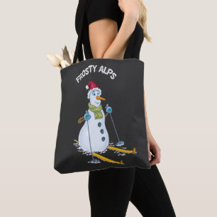 Tote Bag Chemin gelé de Noël Snowman