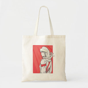 Tote Bag Chemise de Noël Anime- Fille avec chapeau de Père 