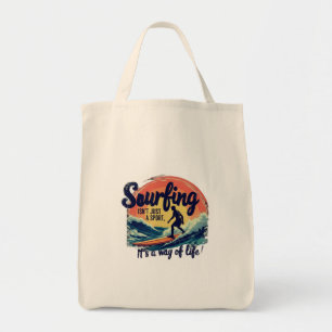Tote Bag Chemise graphique à motif vintage surfeur sous les