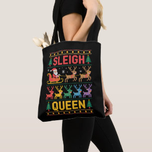 Tote Bag Chemise laide de Noël Reine du traîneau Santa Renn