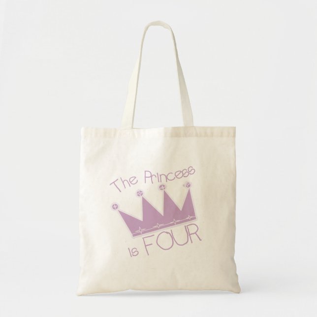Tote Bag Chemises Princess Crown 4th Birthday (Devant)