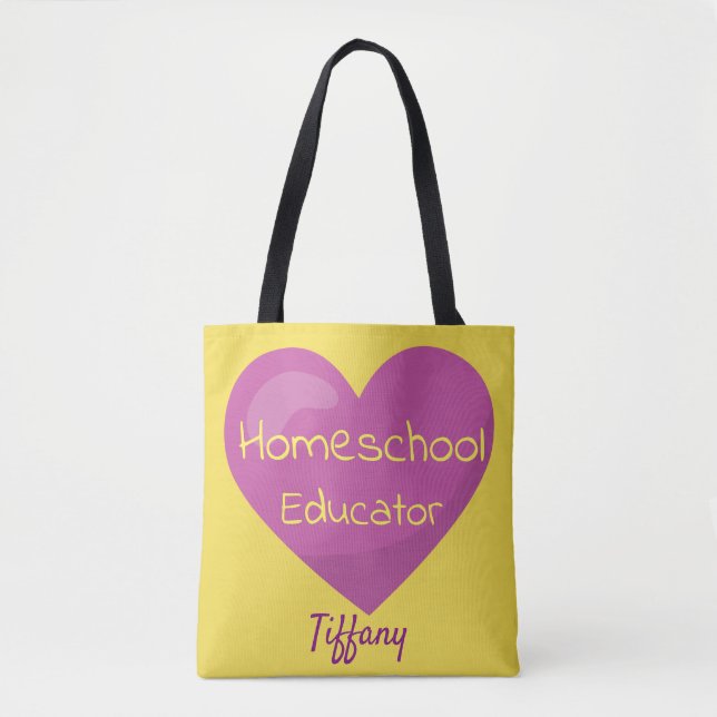 Tote Bag Cher éducateur de l'école familiale de coeur (Devant)