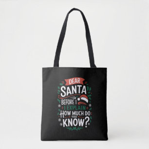 Tote Bag Cher Père Noël Avant D'Expliquer Combien Vous Save