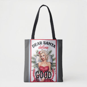 Tote Bag Cher Père Noël Définis Bonne Rétro Pin-Up