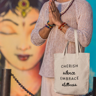 Tote Bag Chérir le silence Embrasser la quiétude Yoga Médit