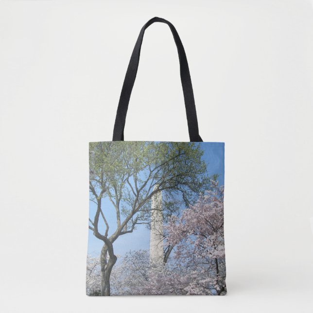 Tote Bag Cherry Blossoms et le monument de Washington à DC (Devant)