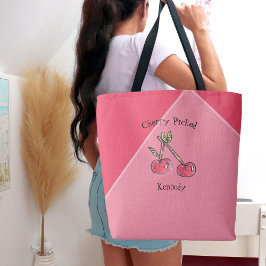 Tote Bag Cherry rose tendance Moderne Cute Kitschy Nom du j