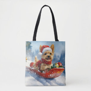 Tote Bag Chesapeake Bay Terrier Dog dans Sledge Noël