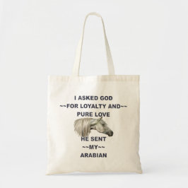 Tote Bag Cheval arabe gris