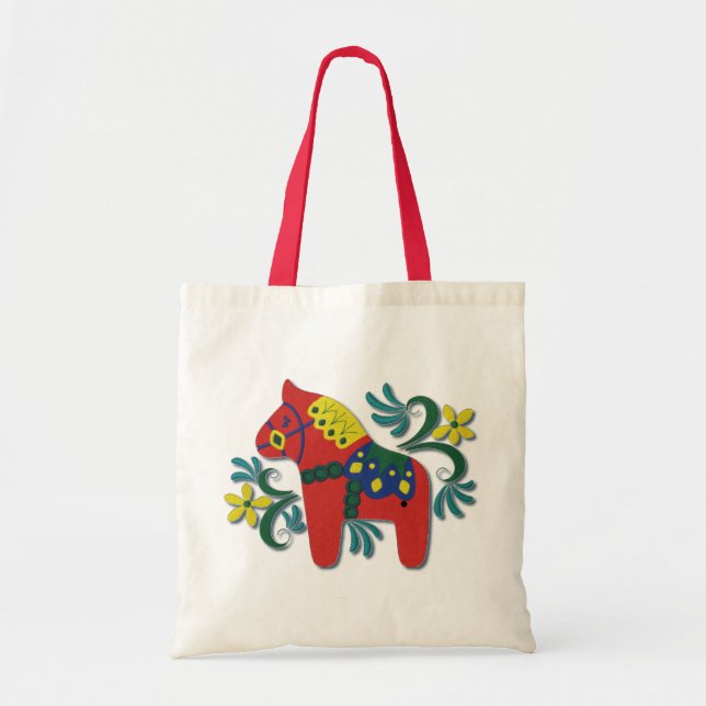 Tote Bag Cheval coloré de Dala de Suédois (Devant)