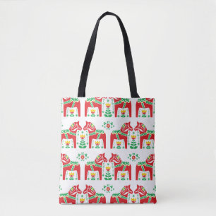 Tote Bag Cheval de Dala suédois : Art folklorique