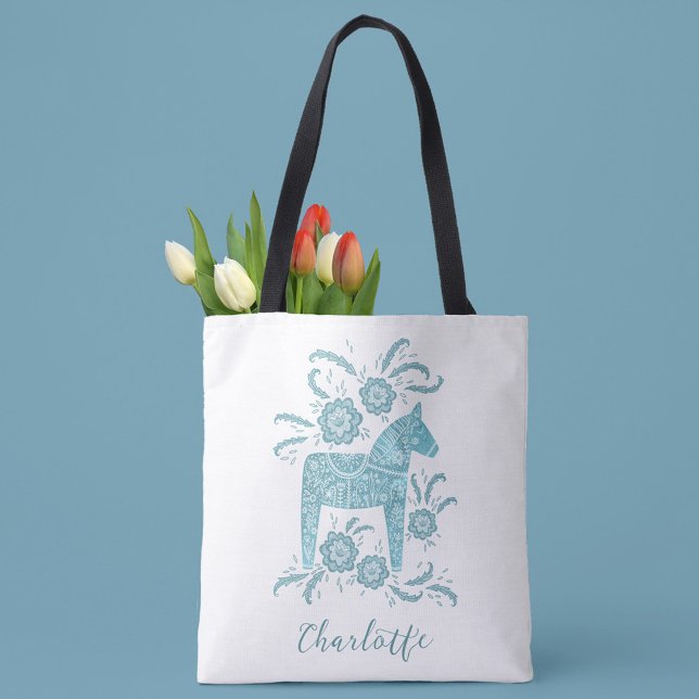 Tote Bag Cheval de Dala suédois personnalisé (Créateur téléchargé)