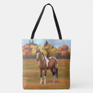Tote Bag Cheval de peinture de Pinto Bay Brown dans les pât