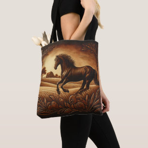 Tote Bag Cheval de Ranch en cuir