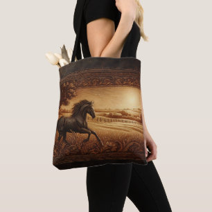 Tote Bag Cheval de Ranch en cuir