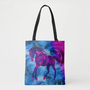 Tote Bag Cheval d'Imaginaire noir Galloping