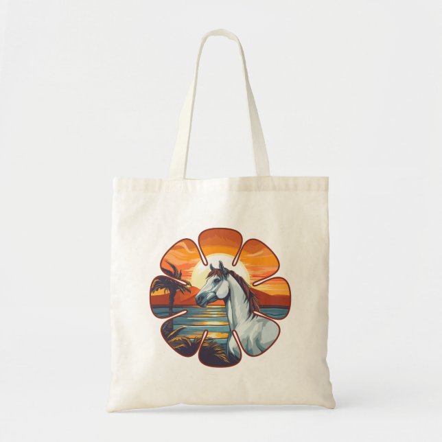 Tote Bag Cheval du coucher du soleil (Devant)