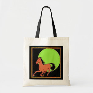 Tote Bag Cheval en noir et blanc