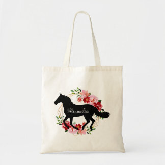 Tote Bag Cheval Equestre Personnalisé Équitation Nom Person