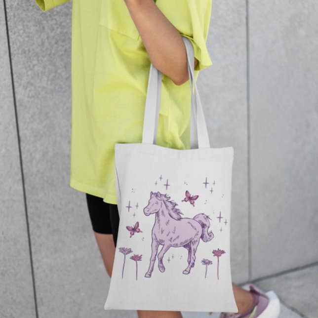 Tote Bag Cheval Et Papillons (Créateur téléchargé)