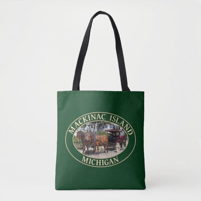 Tote Bag Cheval et transport sur l'île historique de Mackin (Devant)